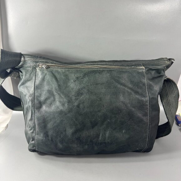 Exquistie Unique numero 10 Green Leather Large Messenger Bag - Picture 3 of 13